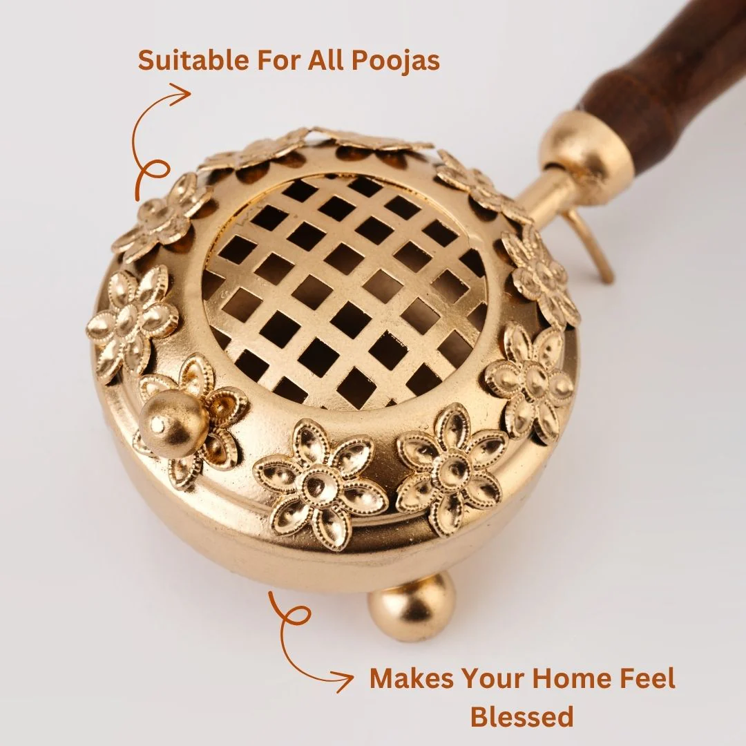 Dhuni – Traditional Brass Loban Lamp for Pooja & Positivity (1 Pc) - Image 3
