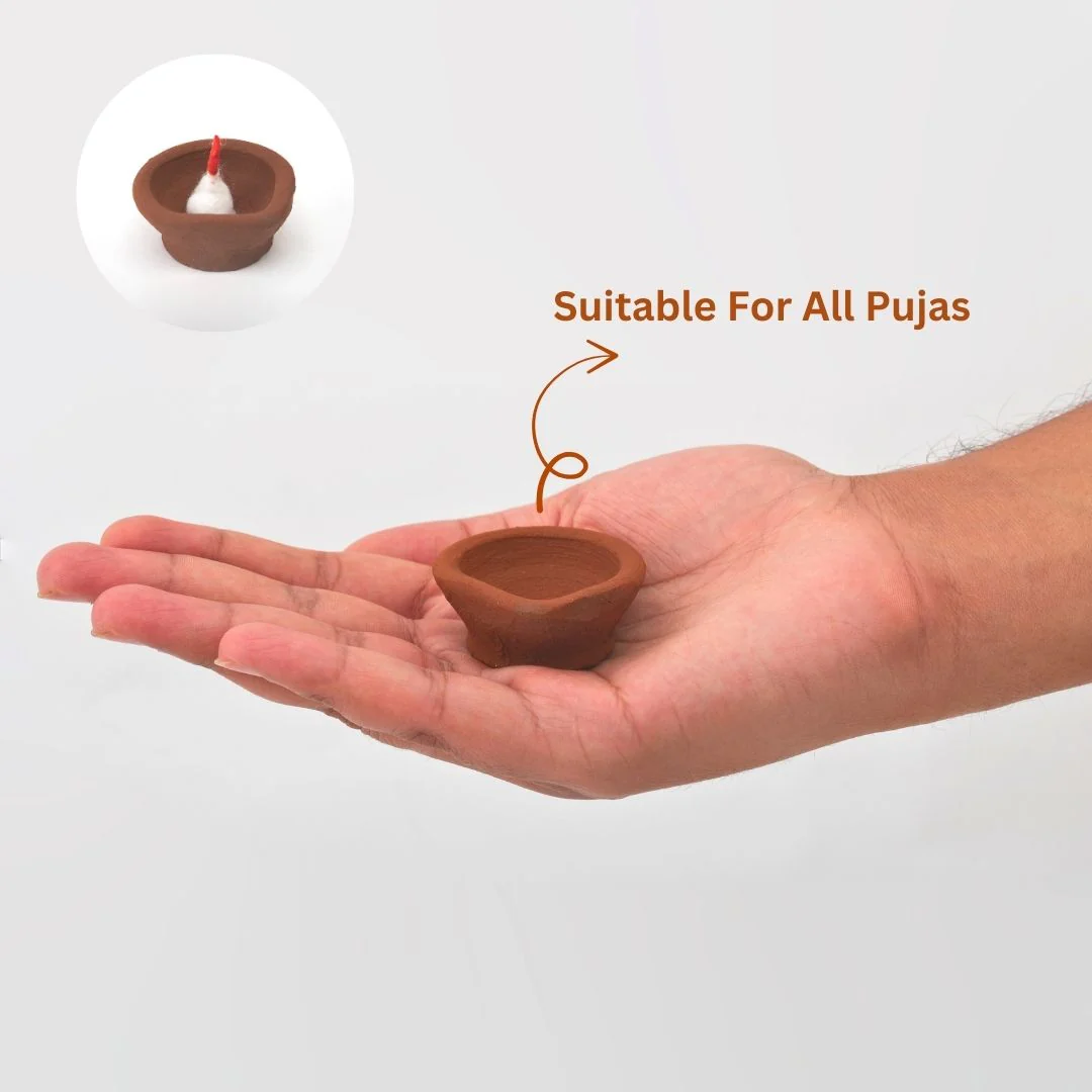 Decorative Clay Diyas - Handcrafted for Diwali (Set of 5 & 10) - Image 4