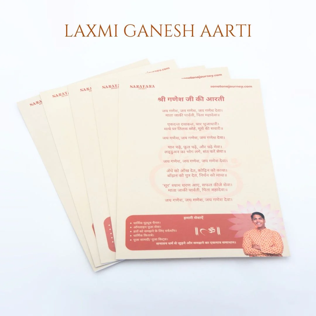 Ganesh Lakshmi Ji Aarti Poster for Puja (Post Cards) – Set of 2, 5 & 10 - Image 2