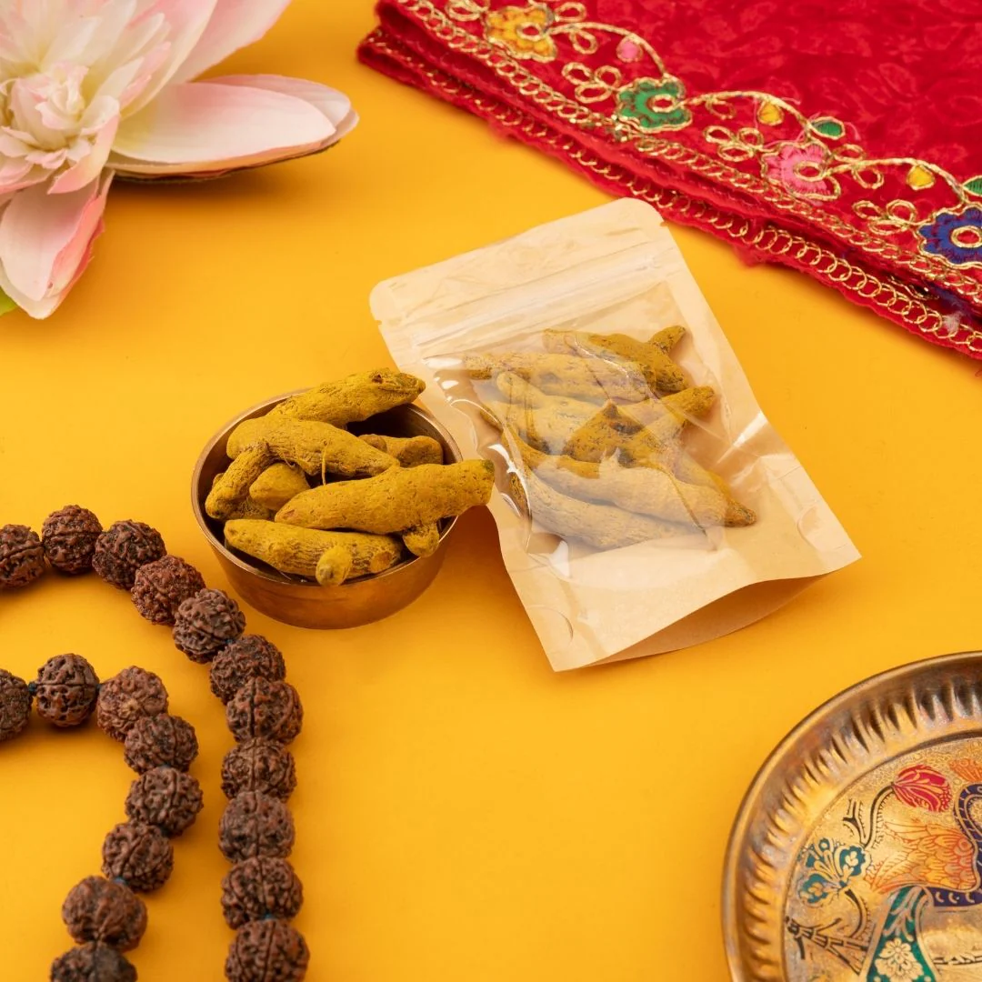 Haldi ki Ganth (Turmeric Root) – Sacred for Pooja & Wealth (50g)