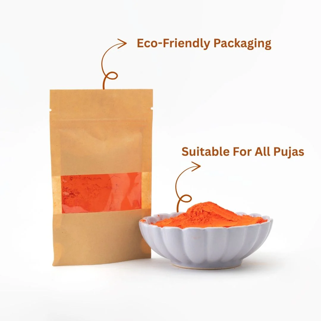 Orange Sindoor Powder – Sacred for Pooja (30g) - Image 4