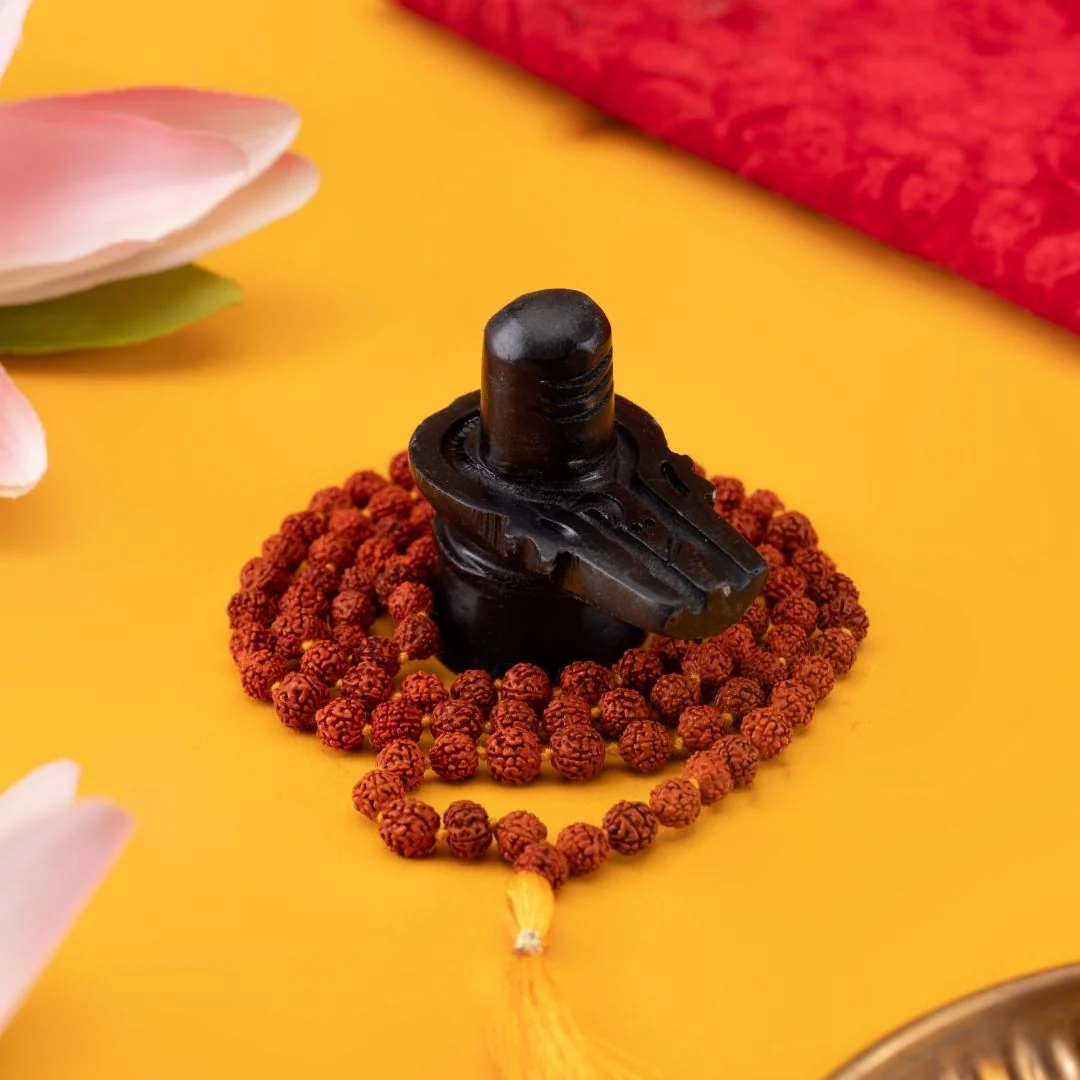 Shiv Sadhna Combo – Shivling & Original 5 Mukhi Rudraksha Mala